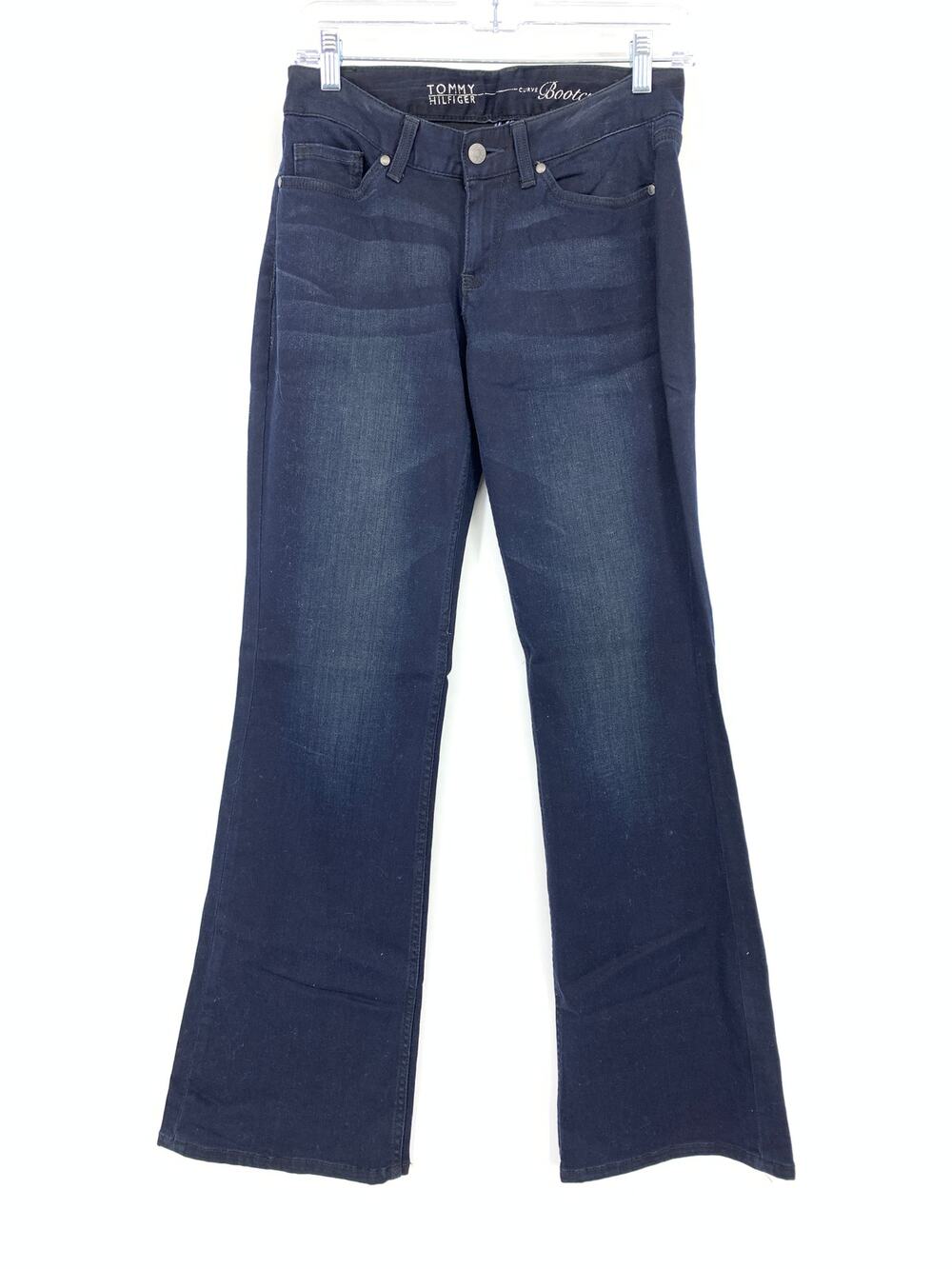 Tommy Hilfiger Y2K Curve Bootcut Womens Size 0 Dark Wash Stretch Denim